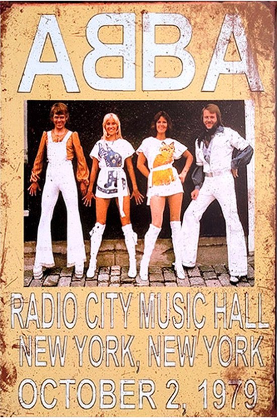 Signs-USA - Concert Sign - metaal - Abba - 20 x 30 cm