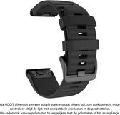 Zwart Siliconen wearable horlogebandje geschikt voor Garmin Fenix 5 (& 5 Plus & Sapphire) / Forerunner 935/945 / Quatix 5 &5 Sapphire / Fenix 6 &6 Plus / Approach S60 & S62 / MARQ devices / D2 Delta – Quickfit Compatibel – 22 mm black smartwatch band