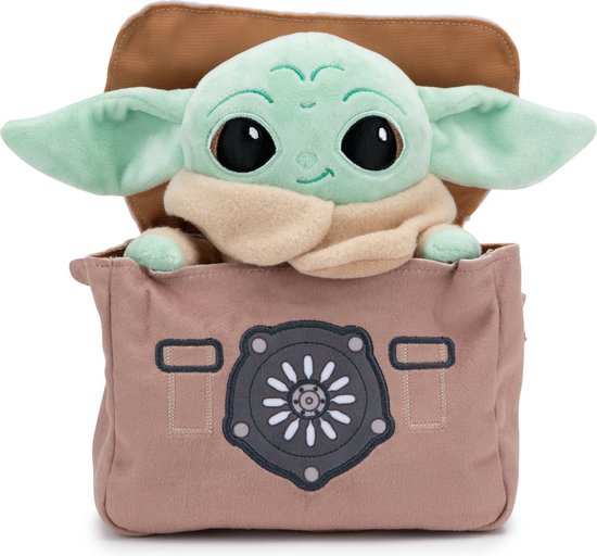 Disney Star Wars - The Mandalorian - The Child knuffel - 25 cm - Baby Yoda in tas - Pluche