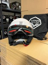 Vito Loreto Jethelm - Motorhelm & Scooterhelm - Mat Wit - Maat L
