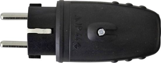GAO 0406 Stekker met randaarde Rubber 230 V Zwart IP20