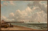 Kunst: John Constable, Yarmouth Jetty, c. 1822–23, Schilderij op canvas, formaat is 100X150 CM