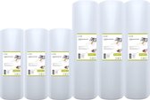 Veluw® Vacuümrollen - Vacumeerfolie met Reliëf - 20+28 x 600 cm - 6 Stuks - Vacuumzakken Voedsel - Sous Vide Zakken - BPA-Vrij