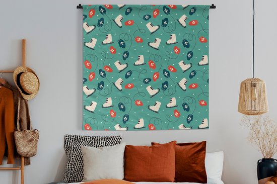 Tapisserie - Tapisserie - Patinage - Hiver - Motifs - 120x120 cm - Tapisserie