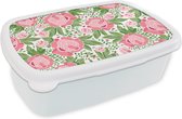 Boîte à Pain Wit - Lunch Box - Boîte à Pain - Fleurs - Rose - Motifs - 18x12x6 cm - Adultes