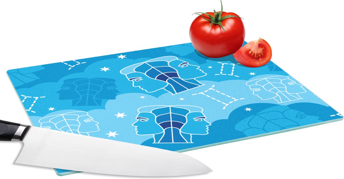 Glazen Snijplank - 28x20 - Zodiac - Tweeling - Design - Snijplanken Glas