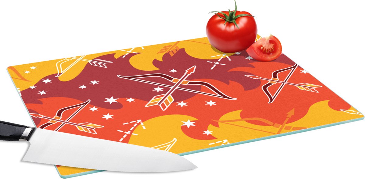 Glazen Snijplank - 39x28 - Boogschutter - Zodiac - Design - Snijplanken Glas