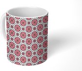 Mok - Koffiemok - Rood - Patronen - Stippen - Mokken - 350 ML - Beker - Koffiemokken - Theemok