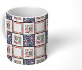 Mok - Koffiemok - Abstract - Schaakbord - Patronen - Mokken - 350 ML - Beker - Koffiemokken - Theemok