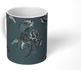 Mok - Koffiemok - Rozen - Zwart - Patronen - Mokken - 350 ML - Beker - Koffiemokken - Theemok
