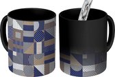 Magische Mok - Foto op Warmte Mokken - Koffiemok - Geometrie - Zwart - Bruin - Patronen - Magic Mok - Beker - 350 ML - Theemok