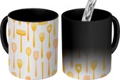 Magische Mok - Foto op Warmte Mokken - Koffiemok - Hout - Lepel - Patronen - Magic Mok - Beker - 350 ML - Theemok
