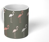 Mok - Koffiemok - Flamingo - Vogel - Patronen - Mokken - 350 ML - Beker - Koffiemokken - Theemok
