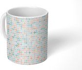 Mok - Koffiemok - Mozaïek - Ruit - Pastel - Design - Mokken - 350 ML - Beker - Koffiemokken - Theemok