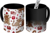 Magische Mok - Foto op Warmte Mokken - Koffiemok - Aap - Kerstcadeau - Feest - Design - Kind - Magic Mok - Beker - 350 ML - Theemok