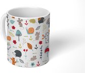 Mok - Koffiemok - Dieren - Herfst - Patroon - Mokken - 350 ML - Beker - Koffiemokken - Theemok