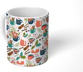Mok - Koffiemok - Patronen - Kerst - Feest - Mokken - 350 ML - Beker - Koffiemokken - Theemok