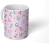 Mok - Koffiemok - Alfabet - Letters - Patroon - Mokken - 350 ML - Beker - Koffiemokken - Theemok