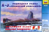 1:350 Zvezda 9035 K-3 Submarine Plastic Modelbouwpakket