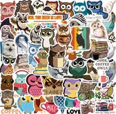 Uilen Stickers | 50 stickers - voor laptop, ipad, telefoon, schrift, muur etc.