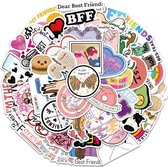 BFF Best Friends Stickers | 50 stickers - voor laptop, ipad, telefoon, schrift, muur etc. Meisjes vriendinnen