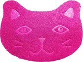 Max4You - Kattenbakmat - Placemat Voerbak - Kattenmat - Mat kat gezicht - Antislip - 40 x 30 cm - Roze