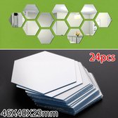 Plakspiegels - Hexagon Wandspiegel - 12 Stuks - 80x70x40mm