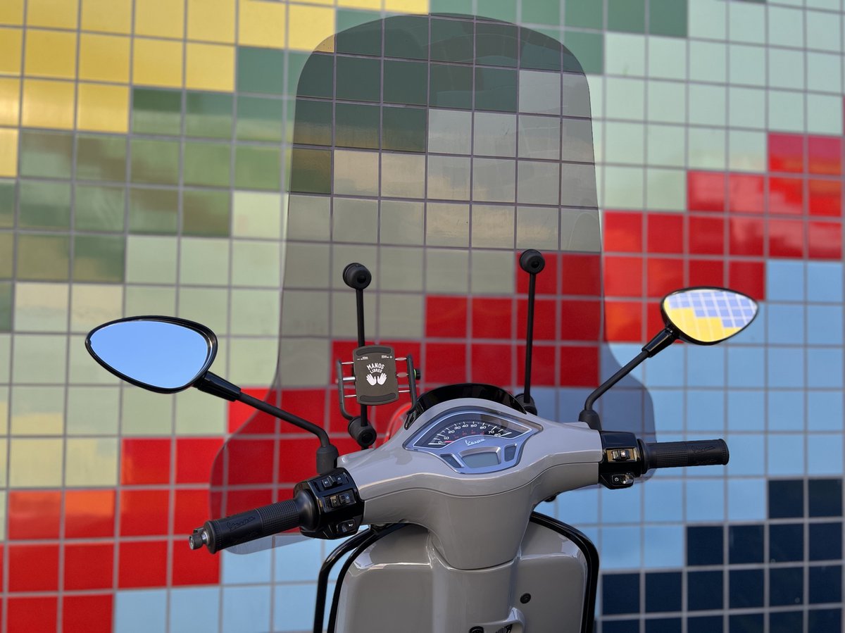Telefoonhouder voor Scooter - Motor - MANOS LIBRES - MODEL M - Windscherm Bevestiging - Universeel - Zwart - Piaggio - Vespa - Zip – foto 3
