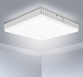 Solmore Plafonnieres - LED Plafondlampen - Waterdicht - 6000K 24W 2200LM IP54 - 23.2cm - voor Binnen,Badkamer, Slaapkamer, Balkon, Keuken en Woonkamer - Vierkant - Wit