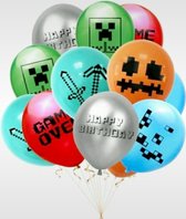 Minecraft-24-stuks-30cm-latexballonnen-turqouise-Ballon