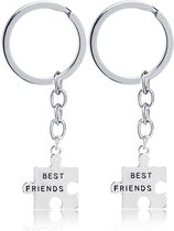 Bixorp Friends - Set de deux porte- Porte-clés mignons de l'amitié - Pièces de puzzle en argent pour 2 - Porte-clés mignon avec Puzzles - Porte-clés Best Friends BFF / Porte-clés pour deux - Joli cadeau pour Filles
