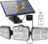 Elfeland Buitenlamp met bewegingssensor-270º Draaibaar Buitenverlichting-Zonne Energie LED Tuinverlichting-Nacht Sensor-IP65 Waterdicht-122LED-voor Tuin en Buiten-met Afstandsbediening-Afneem