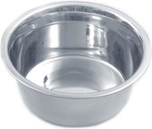 Flamingo eet- en drinkpot zilver rond - 25cm l x 25cm b x 7.5cm h - 2500ml - ∅ 25cm