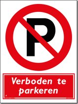 Verboden te parkeren bord 40 x 30 cm