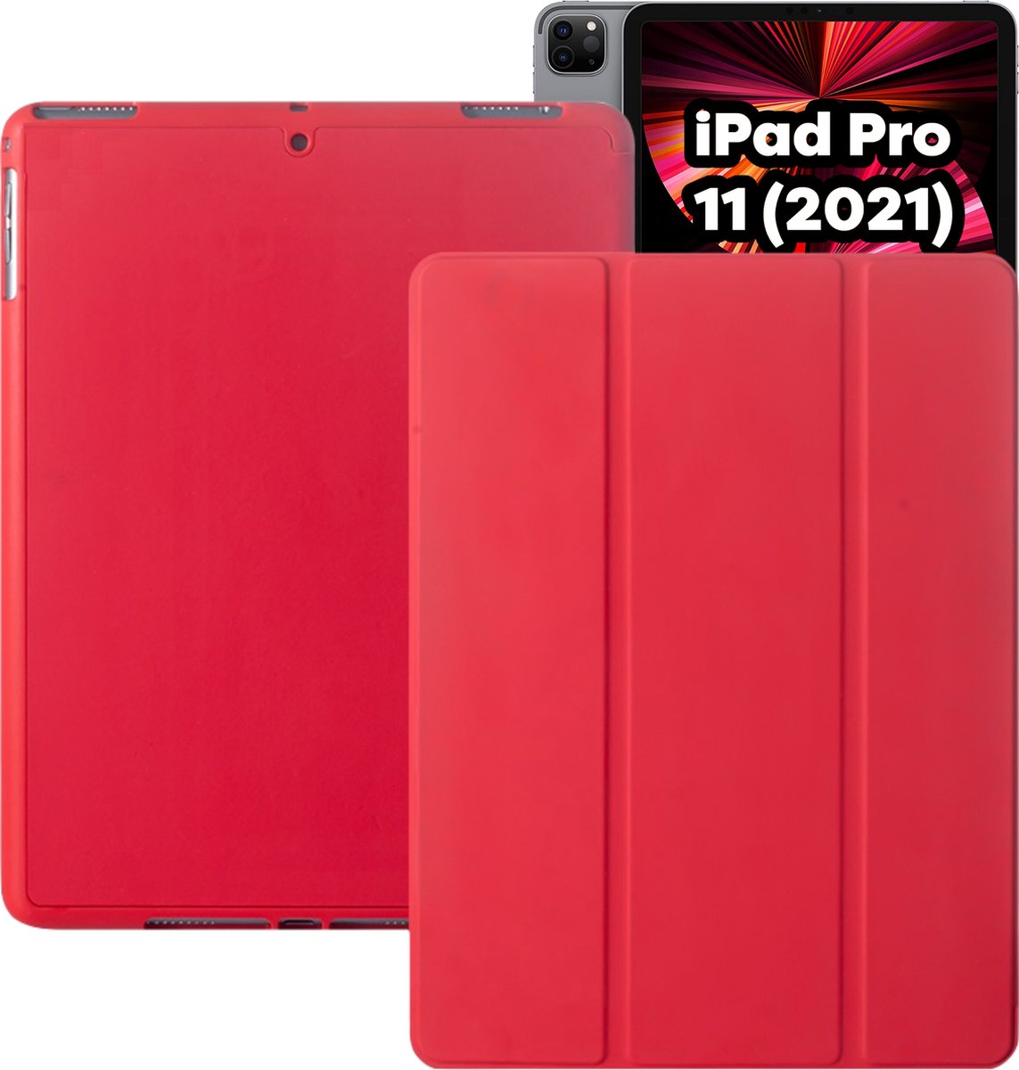 Tablet Hoes + Standaardfunctie - Geschikt voor iPad Pro 11 inch Hoes - Rood