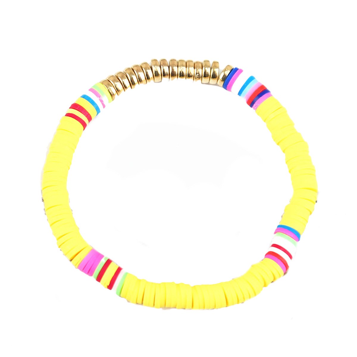 Boho kralen armband | bohemian | regenboog | kralen | zomer | geel