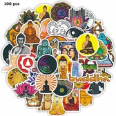 100 Boeddhisme Stickers - voor laptop, ipad, telefoon, schrift, muur etc. Spiritualiteit/religieus/yoga/Buddha