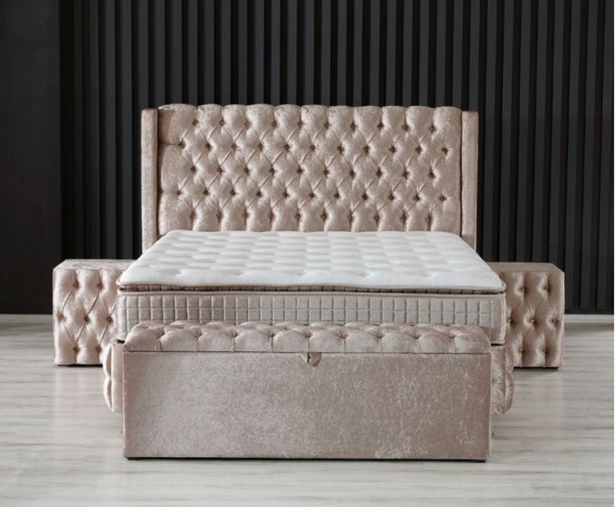Opbergbed Golden - Boxspring - met opbergruimte - 180/200 - Goudrosé