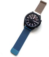 Milanees Smartwatch bandje - Geschikt voor  Samsung Galaxy Watch 3 Milanese band 45mm - blauw/goud - Strap-it Horlogeband / Polsband / Armband