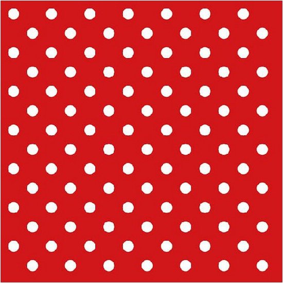 20 stuks rode servetten met witte stippen 33 x 33 cm - Papieren wegwerp  servetjes -... | bol.com
