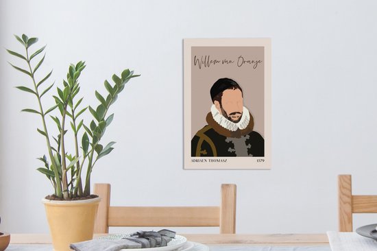 Toile - Maîtres anciens sur toile - Vintage - Ancien - Willem van Oranje - Rose - Portrait - Âge d'or - Décoration - Décoration murale - 20x30 cm