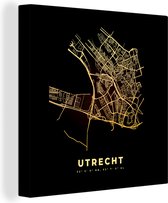 Tableau sur toile City Map - Utrecht - Map - Map - Nederland - 50x50 cm - Décoration murale