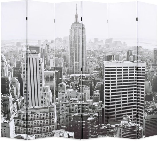 Medina Kamerscherm New York bij daglicht 228x170 cm zwart en wit