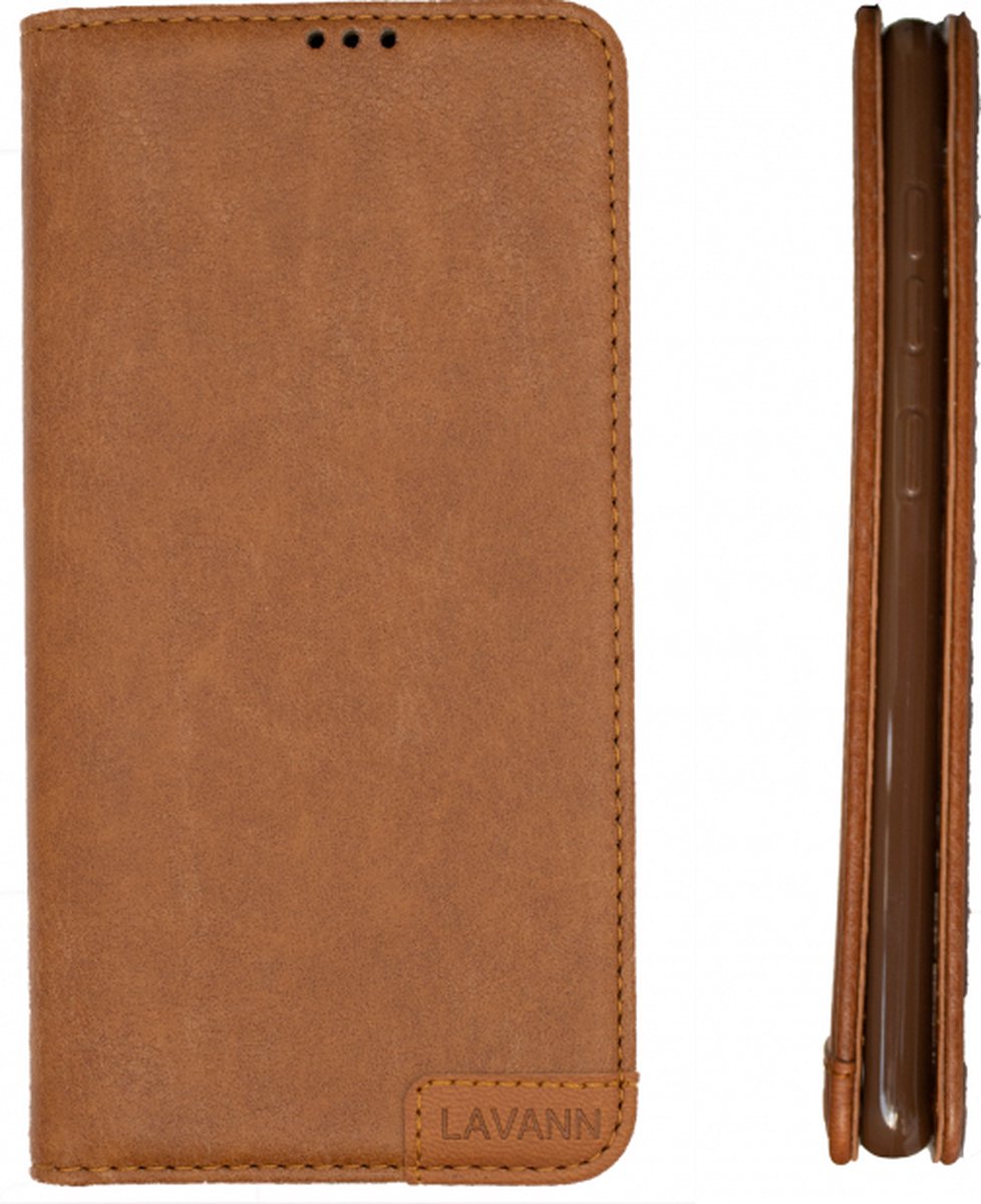 Lavann Leather Bookcase For Samsung s20 bruin