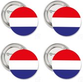 4 Buttons rood wit blauw - geboorte - voetbal - koningsdag - EK - WK - Nederland - Holland - button