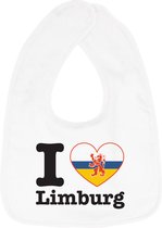 Hospitrix Baby Slabbetje met Tekst I Love Limburg" | 0-3 maanden | Wit | Cadeau voor Zwangerschap | Provincies Nederland | Limburg