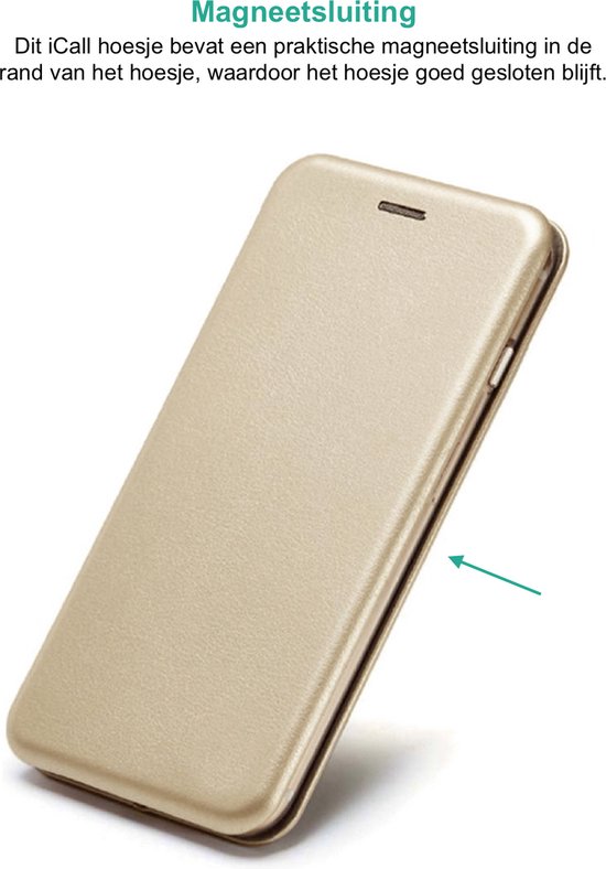 Coque Samsung Galaxy A33 - Etui Portefeuille en Cuir Housse Porte-Cartes Minimaliste Or - Protecteur d'Ecran en Tempered Glass Trempé