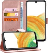 Hoesje geschikt voor Samsung Galaxy A33 - Book Case Leer Wallet Cover Portemonnee Pasjeshouder Hoes Roségoud
