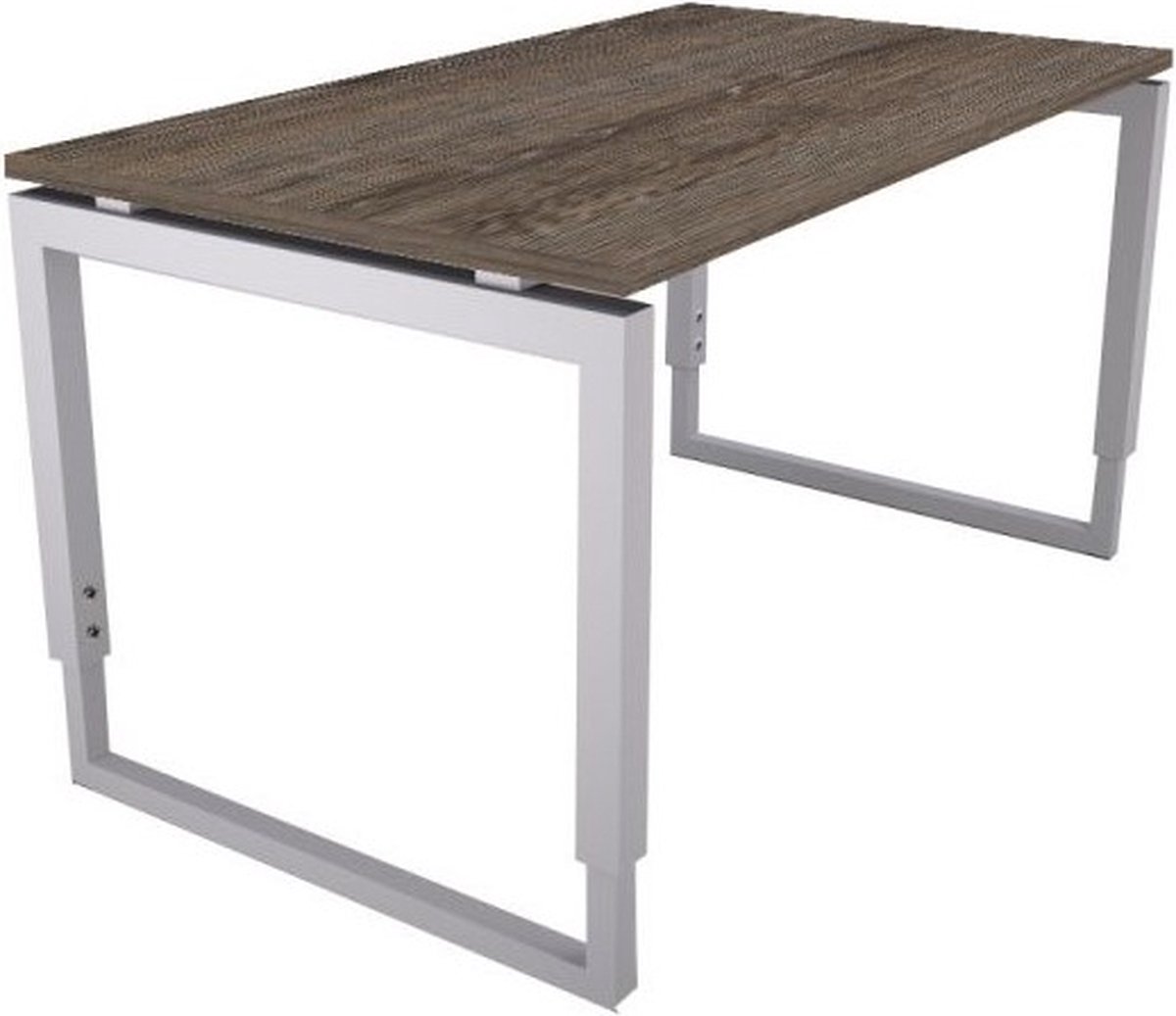 Offeco Bureau Harlow - Bureau - Bureautafel - Vergadertafel - Gaming bureau - Game bureau - Computertafel - Desk - Bureau Aluminium - Verstelbaar bureau - Gaming Desk - Bureau tafel - Bureau verstelbaar -  Bruin Eiken - 140x80cm