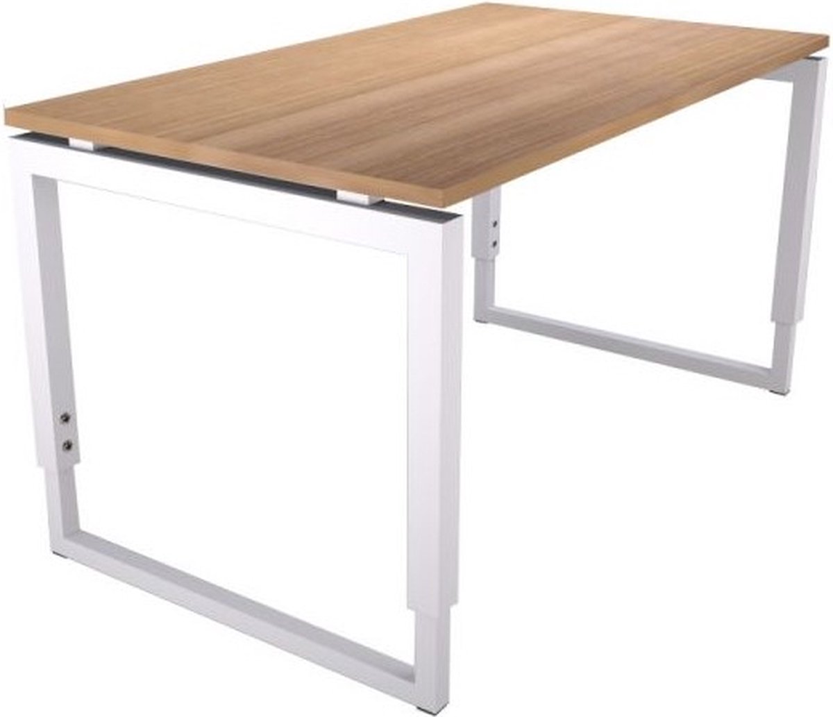 Offeco Bureau Harlow - Bureau - Bureautafel - Vergadertafel - Gaming bureau - Game bureau - Computertafel - Desk - Bureau Wit - Verstelbaar bureau - Gaming Desk - Bureau tafel - Bureau verstelbaar -  Havanna  - 120x80cm-- blad-  onderstel- x80